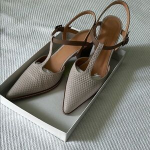 Sundance Cream and Brown Heels with Sleek Design